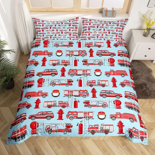 Housse De Couette De Pompier, Ensemble De Literie Pour Camion De Pompier, Pour Enfants, Gar?Ons Et Filles, Housse De Couette Pour Homme De Pompier, D¿¿Cor Ultra Doux