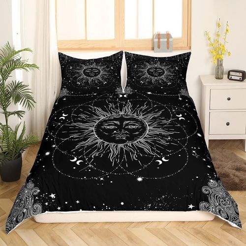 Housse De Couette Imprim¿¿E Soleil Et Lune, Ensemble De Literie Galaxie, Pour Enfants, Gar?Ons Et Filles, Mandala De L'espace, Style Boho Exotique