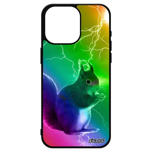 Coque Iphone 15 Pro Max Silicone Ecureuil 1000 Go Vert Telephone Design Housse Animal Arc En Ciel Animaux Mignon De Protection