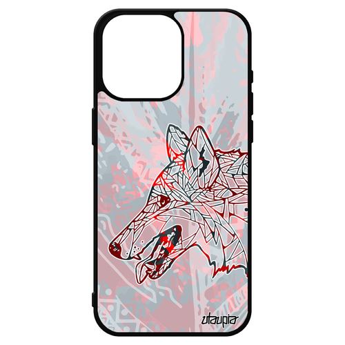 Coque Silicone Pour Iphone 15 Pro Max Loup Pastel Alpha Portable Animal Rouge Couleur Antichoc Tribal Plume Pas Cher Aluminium