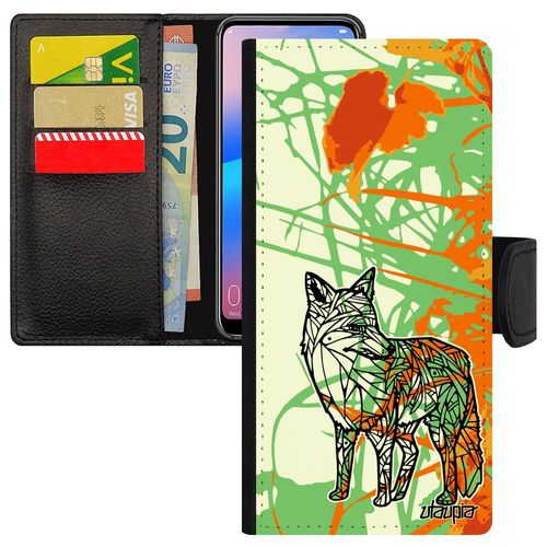 Coque Silicone À Rabat Iphone 15 Pro Max Renard De Luxe Tribal Fille Polaire Orange Dessin Malin Ethnique Case Nature Fleur 4g