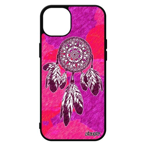 Coque Iphone 15+ Plus Silicone Attrape Reve Case Tribal Accessoire Artiste Telephone Violet Dreamcatcher 4g Mandala Tatouage