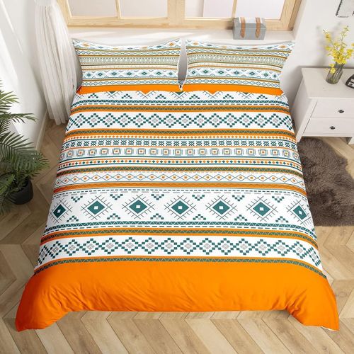 Parure De Lit Boh¿¿Me Azt¿¿Que, Housse De Couette Occidentale Pour Enfants Et Adolescents, Orange, Boho, Exotique, Cowboy, Cowgirl