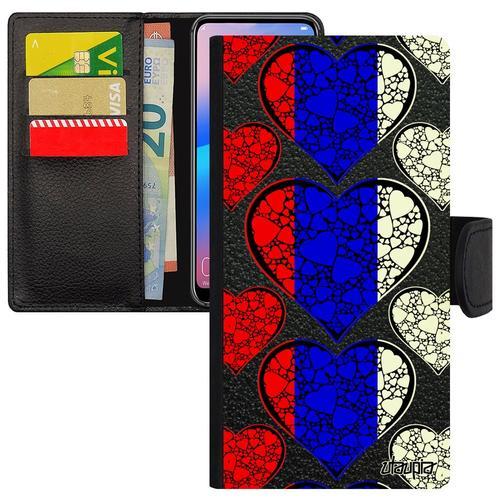 Coque Iphone 15 Cuir Portefeuille Drapeau Russie Russe Magnetique Case Jo Telephone Coupe Du Monde Coeur Design Personnalisé