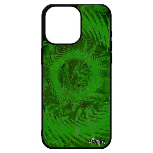 Coque Mandala Pour Iphone 15 Pro Max En Silicone Vert Vegetal Telephone Fond Design Effet Cercle Portable Mobile Housse Motif