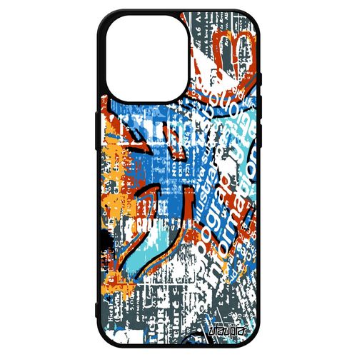 Coque Pour Iphone 15 Pro Max En Silicone Street Art Orange Tagué Fond Peinture Housse Graffiti Tag Effet Rigide De Protection