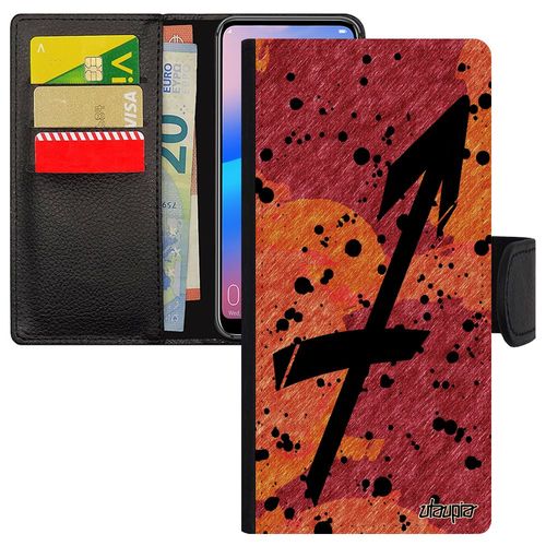 Coque Iphone 15 Pro Max Rabat Signe Du Zodiaque Sagittaire Housse Univers Dessin Calligraphie Peinture Portable Rouge Sidérale