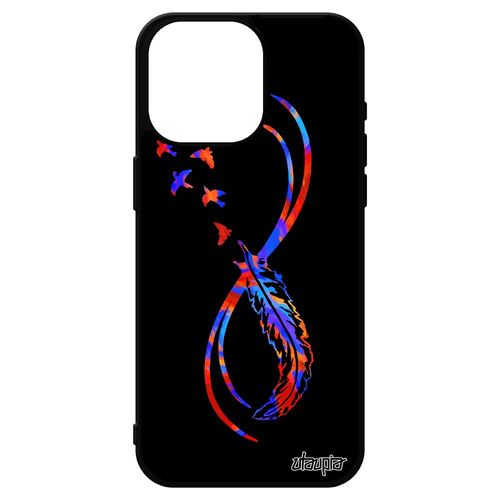 Coque Infini Iphone 15 Pro Max Silicone Fille Orange Aluminium Plume Imprimé Mobile Oiseau Housse Antichoc De Made In France