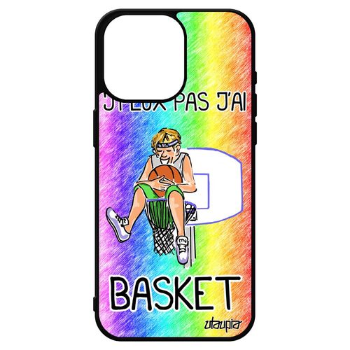 Coque J'peux Pas J'ai Basket Pour Iphone 15 Pro Max Silicone 4g Vert Jo Housse Antichoc Bd Alu Humour Sport Nba 1000 Go Drole