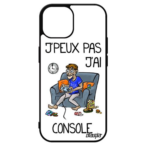 Coque J'peux Pas J'ai Console Iphone 15 Silicone Jpeux Dessin Solide Drole Case Bande Dessinée Texte Blanc De Protection