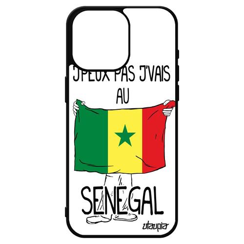 Coque J'peux Pas J'vais Au Senegal Iphone 15 Pro Max Silicone Motif Coupe D'afrique 4g Jeux Olympiques Foot Football Jo Can De