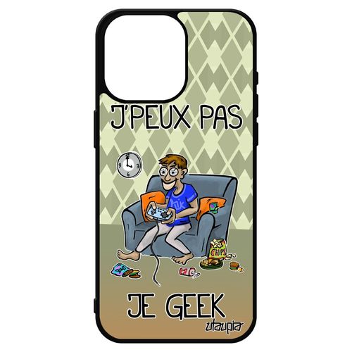 Coque Iphone 15 Pro Max En Silicone J'peux Pas Je Geek Je Play Vert De Protection Humour Console Telephone Bd Antichoc Gamer