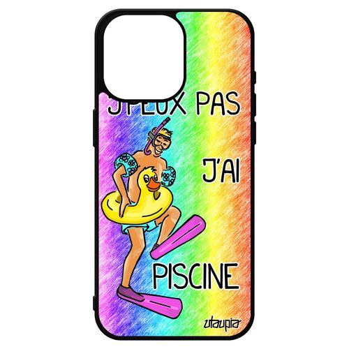 Coque Iphone 15 Pro Max Silicone J'peux Pas J'ai Piscine Comique Vert 512 Go Drole Etui De Protection Mobile Humoristique Bd