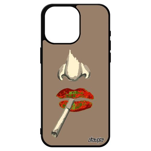 Coque Portrait Iphone 15 Pro Max Silicone De Protection Bumper Glamour Levres Original Metal Smack Telephone Smartphone Orange