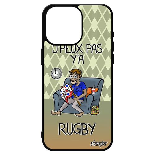 Coque Iphone 15 Pro Max Silicone J'peux Pas Y'a Rugby Personnalisé 256 Go Supporter Portable Je Comique Pas Cher Bd Jpeux Vert