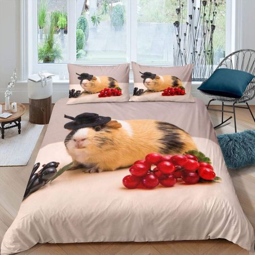 Housse De Couette Cavy Pour Enfants, Ensemble De Literie Pour Enfants, Gar?Ons Et Filles, Adolescents, Raisin, Cochon D'inde, Dessin Anim¿¿, Housse De Couette Pour Animaux