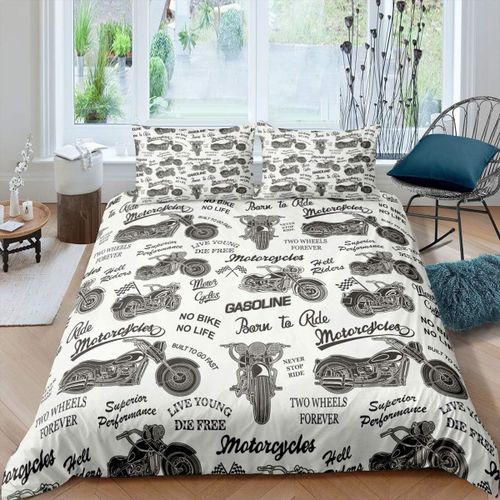 Housse De Couette Pour Gar?Ons, Ensemble De Literie Pour Cavalier De Motocross, Motif De Moto, Housse De Couette Pour Enfants, Adolescents, Hommes, Chambre ¿¿ Coucher