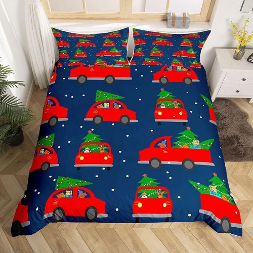 Ensemble De Literie Pour Enfants, Arbre De No?L, Dessin Anim¿¿ Mignon, Pingouin, Chien, ¿¿Lan, Housse De Couette Pour Gar?Ons Et Filles, Chambre ¿¿ Coucher, Joli D¿¿Cor De Vo