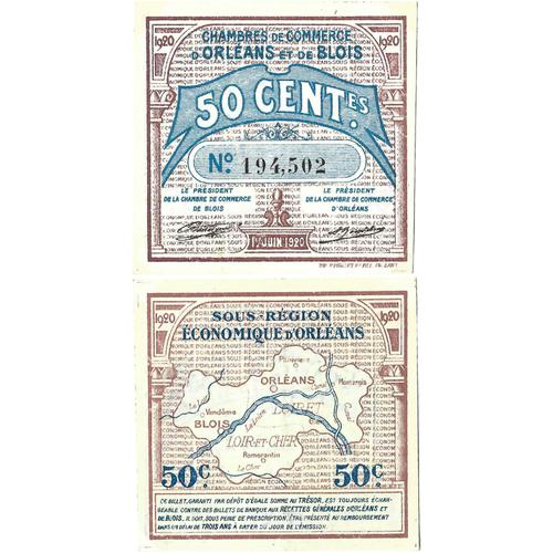 France - Billet - Chambre De Commerce De Orleans Et Blois - 50 Centimes - 1920 - Neuf - Jp.096.01 - 15-145