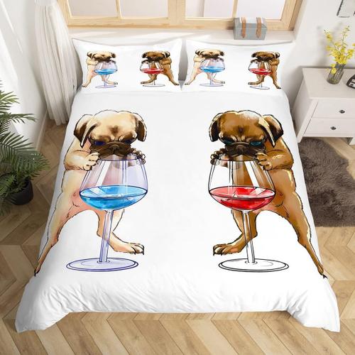 Parure De Lit Bouledogue Fran?Ais, Housse De Couette, Mignon, Carlin, Chien, Pour Enfants, Gar?Ons, Filles, Adolescents, Th¿¿Me Animal De Dessin Anim¿¿, Housse De Couette H