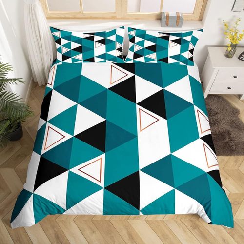 Parure De Lit Triangle Vert Noir Et Blanc, Housse De Couette Pour Enfants, Gar?Ons Et Filles, Housse De Couette G¿¿Om¿¿Trique