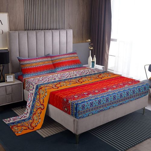 Ensemble De Draps Bohemia Ethnique Vintage A Fleurs, Pour Garcons Et Filles, Ensemble De Lit Bohemien Europeen, Draps De Literie De Style Exotique, 1 Lit