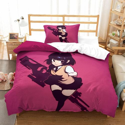 Kiki's Delivery Service Parure De Lit Pour Enfants Et Adultes Avec Housse De Couette Et Fermeture Eclair, Films D'animation Imprimes, Housse De Couette 3 Pieces