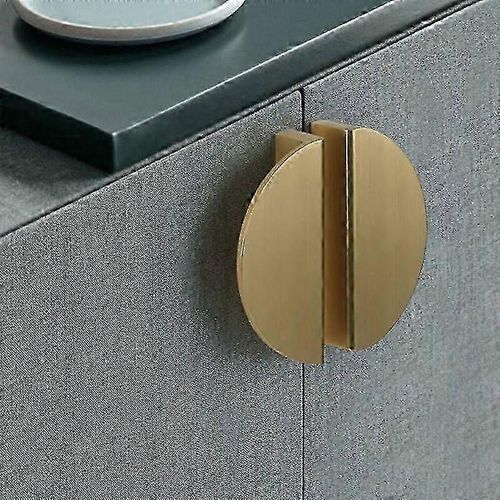 2 Pack demi-rond en forme de lune Poignées de tiroir en laiton d'or Tire pour la cuisine Chambre Armoire Porte Meubles Tiroir en aluminium Poignées