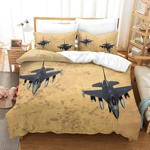Housse De Couette En Microfibre Douce Pour Chambre D'enfants Et D'adultes, Housse De Couette De Chasseur D'avion