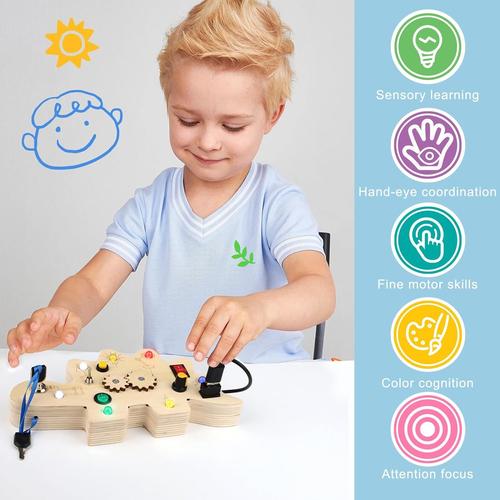 Jouets Montessori Busy Board pour 1 2 3 4 ans cadeaux garçons et filles,  planche d