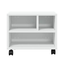 Support d'imprimante à roulettes 41x32x34,5cm Blanc