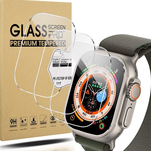 4 Pièces Verre Trempé Pour Apple Watch Ultra 2/Ultra 49mm Protection Écran,Hd Protecteur D'écran Pour Iwatch Ultra 2/Ultra 49mm Screen Protection[Anti-Rayures][H195]