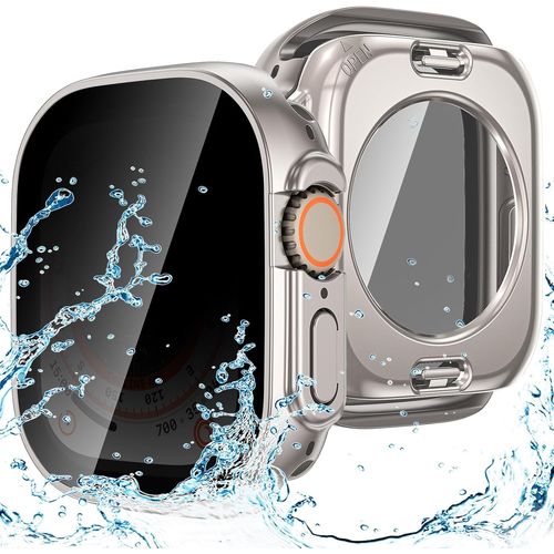(2 En 1) Coque Pour Apple Watch Ultra 49mm Protection Écran Anti-Espion, 360° Protectrice Pc Face Cover En Verre Trempé Intégré, Pare-Chocs Avant Et Arrière Pour Iwatch Ultra 49mm[H604]