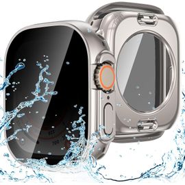 (2 En 1) Coque Pour Apple Watch Ultra 49mm Protection Écran Anti-Espion, 360° Protectrice Pc Face Cover En Verre Trempé Intégré, Pare-Chocs Avant Et Arrière Pour Iwatch Ultra 49mm[H604]