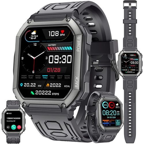 Montre Connectée Homme Avec Appel Bluetooth, 1,8 Amoled 5atm Smartwatch Avec 100+ Modes Sportifs Tracker D'activité, Sommeil, Spo2, Smart Watch Pour Ios Android (Noir)[Con671600]