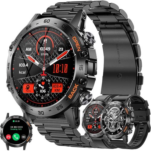 Montre Connectée Homme Avec Appel Bluetooth, 1,39"" Amoled Smartwatch Avec 123 Modes Sportifs 5atm Étanche, Tracker D'activité, Sommeil, Fréquence Cardiaque, Spo2, Smart Watch Pour [Con671001]