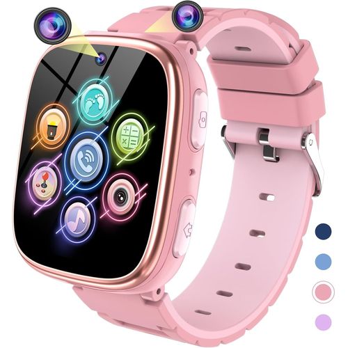 Montre Connectée Enfant - Smartwatch Telephone Fille Garçon Avec Appel, Jeux, Pédomètre, Musique, Appareil Photo, Lampe, Reveil, Smart Watch Intelligente Pour Kids 3-12 Ans Cadeau [Con671449]