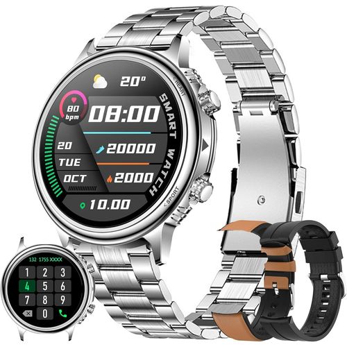 Montre Connectée Homme Avec Appel Bluetooth, 1,32"" Amoled Smartwatch, Suivi De Santé Feminine, Tracker D'activité, Sommeil, Fréquence Cardiaque, Spo2, 5atm Étanche Pour Ios Android[Con670879]