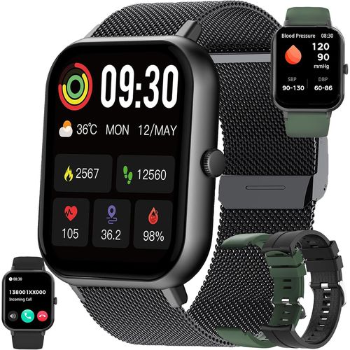Montre Connectée Femme Homme Avec Appel Bluetooth, 1,83 Amoled Smartwatch Avec 123 Modes Sportifs, Tracker D'activité, Sommeil, Spo2, Fréquence Cardiaque, Smart Watch Pour Io[Con671637]
