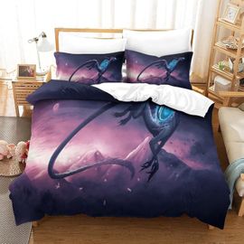Planet Dragon Housse De Couette Avec Fermeture A Glissiere, Ensemble De Housse De Couette En Microfibre Ultra Douce De 3 Pieces Adapte Aux Enfants Et Aux Adultes