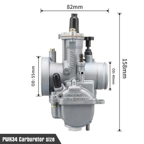 Pwk34mm Argenté - Carburateur Nibbi Pwk 50cc À 600cc Pour Motos 2t Et 4t Pour Pièces Modifiées De Gy6 Yamaha Jog Kawasaki Suzuki Pitbike Moto