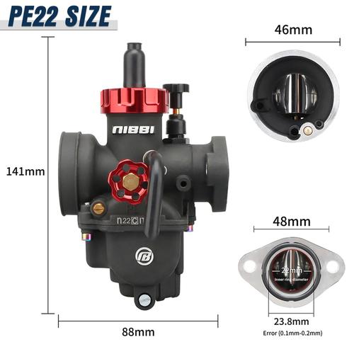 Pe 22 Mm Noir - Carburateur Pour Moteur De Moto, 50cc À 350cc, 2t, 4t, Pour Chaîne Yamaha Dean 6g Suzuki Honda Atv Pitbike