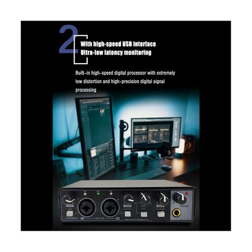 Carte Son Studio Record Interface Audio USB Professionnelle MatéRiel de  Sonorisation 48V FantôMe pour Enregistrement Noir - Cdiscount Informatique