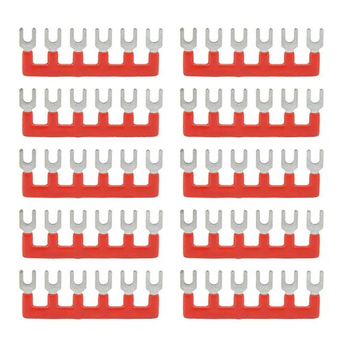 10pcs Barrière Fourche Type Bande 400V 25A PVC Cuivre TB Bornier Bloc pour Appareils Ménagers Chantiers TB 2506