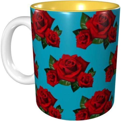 Tasse Gothique Imprimée De Roses, Tasses À Café, Cadeau D'anniversaire Pour Hommes Et Femmes, Tasse À Café En Céramique, Tasse À Thé Pour Le Bureau Et La Maison