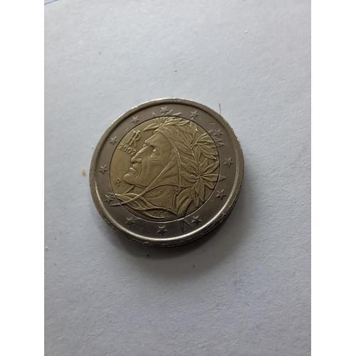 Exceptionnelle Pièce 2 Euros Italienne 2002 Fauté Recto & Verso Très Très Rare Donc Côté Europe Visibilité Très Très Fine