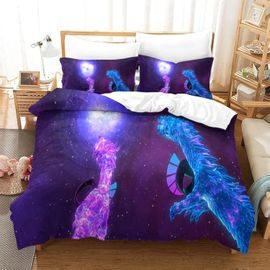 Planet Dragon Housse De Couette Avec Fermeture A Glissiere, Ensemble De Housse De Couette En Microfibre Ultra Douce De 3 Pieces Adapte Aux Enfants Et Aux Adultes
