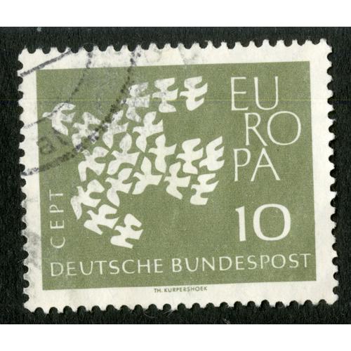 Timbre Oblitéré Deutsche Bundespost, Europa Cept, 10