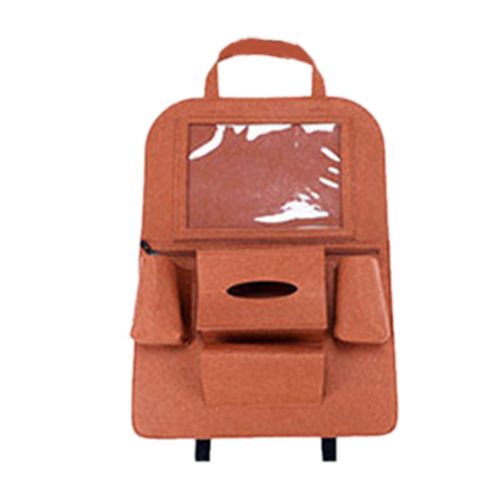 Organisateur De Siège Arrière De Voiture Tissu Non Tissé 40x55cm Sac De Rangement Universel Lavable Pour Téléphone Bouteille Tissumarron