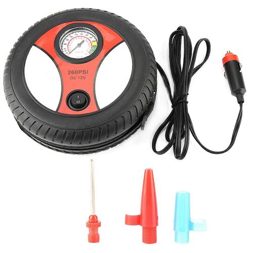 Pompe De Compresseur D'air De Voiture Portable 12v Jauge De Pression De Pneu Visuelle Gonfleur De Pneu De Moto De Vélo